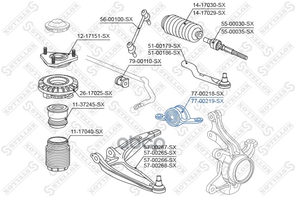 фото Сайлентблок stellox 7700219sx