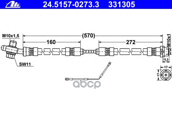 фото Шланг тормозной системы ate 24515702733