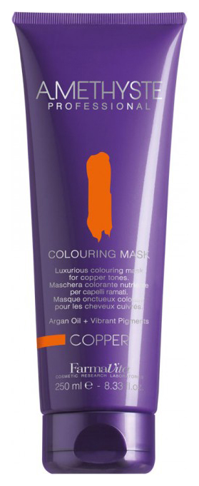 Маска для волос Farmavita Amethyste Colouring Mask Copper оттеночная, 250 мл маска питательная для сухих и ослабленных волос farmavita amethyste hydrate velvet 1000 мл