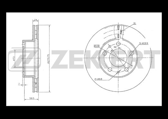 

Тормозной диск ZEKKERT BS-5152