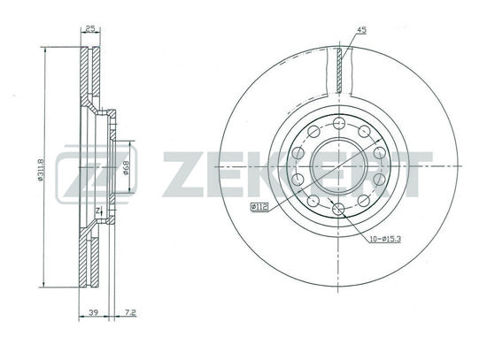 фото Тормозной диск zekkert bs-5279