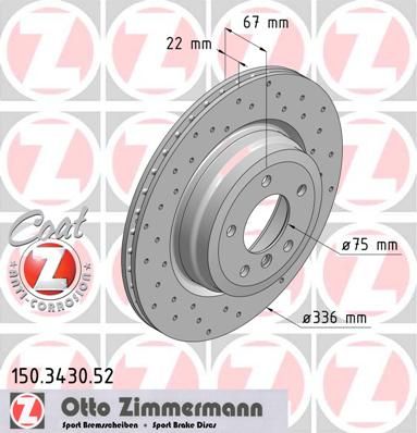 фото Тормозной диск zimmermann 150.3430.52