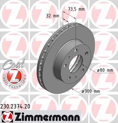 

Тормозной диск ZIMMERMANN 230.2374.20