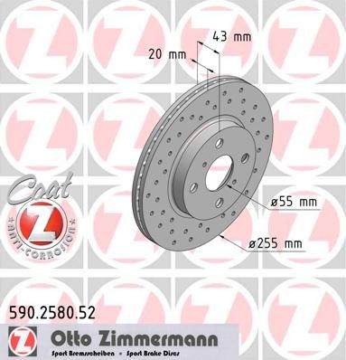 

Тормозной диск ZIMMERMANN 590.2580.52