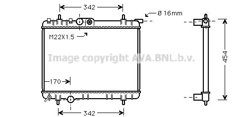 

Радиатор охлаждения двигателя AVA QUALITY COOLING PE2244