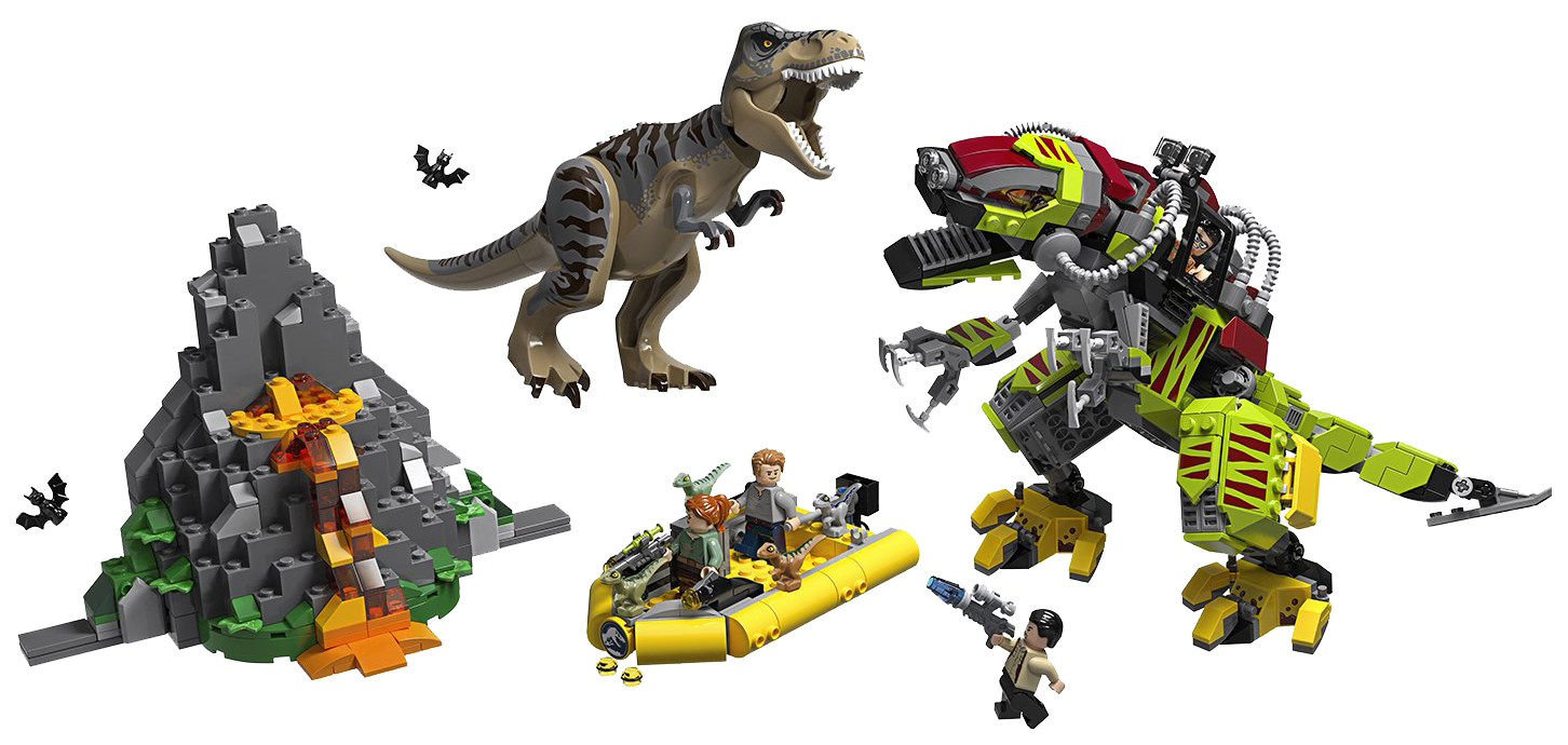 фото Lego jurassic world бой тираннозавра и робота-динозавра