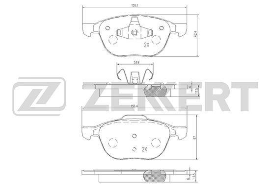 фото Комплект тормозных колодок, дисковый тормоз zekkert bs-1599