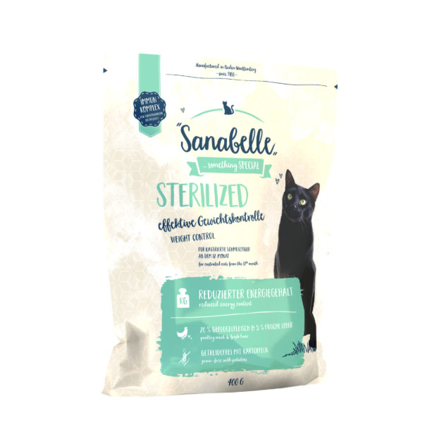 Сухой корм для кошек Sanabelle Sterilized, для стерилизованных, домашняя птица,0,4кг