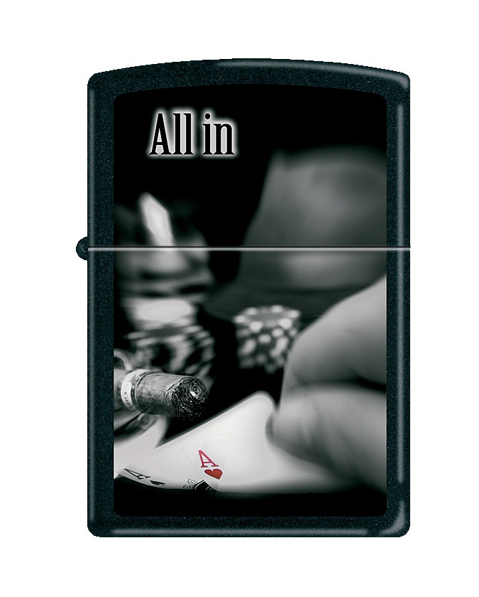 

Бензиновая зажигалка Zippo All In All Black Matte, Черный;серый, All In All