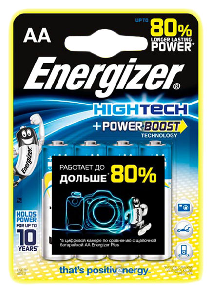 

Батарейка Energizer Power Boost High Tech AA-LR06 4 шт, High Tech AA-LR06 4 шт