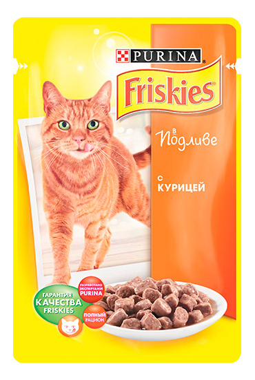 фото Влажный корм для кошек friskies, с курицей в подливе, 100г