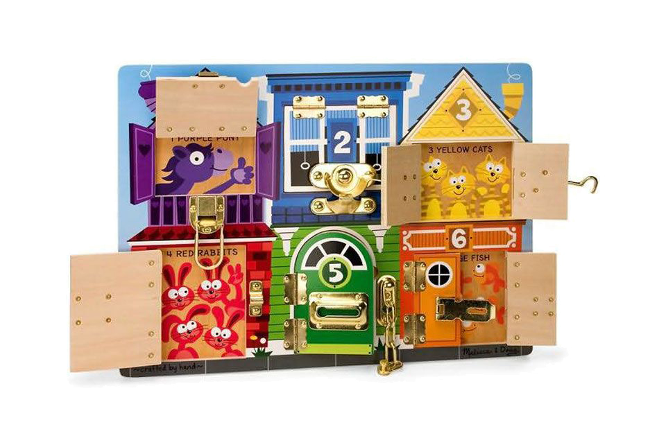 

Деревянная игрушка для малышей Melissa & Doug Wooden Latches Board, Wooden Latches Board
