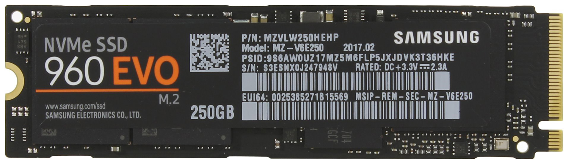 

SSD диск Samsung 960 EVO 250ГБ (MZ-V6E250BW), 960 EVO