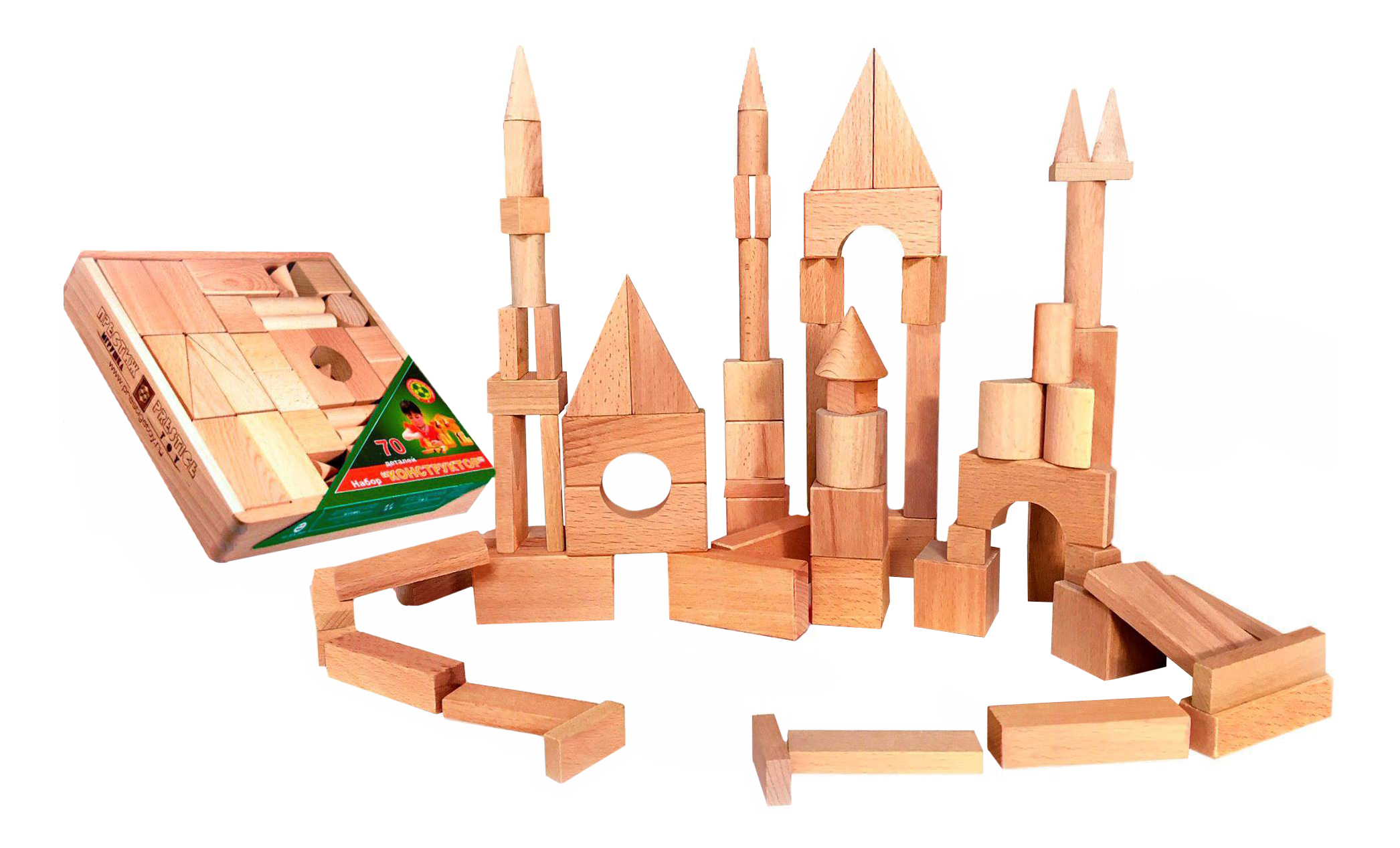 фото Конструктор деревянный престиж-игрушка конструктор деревянный 70 деталей