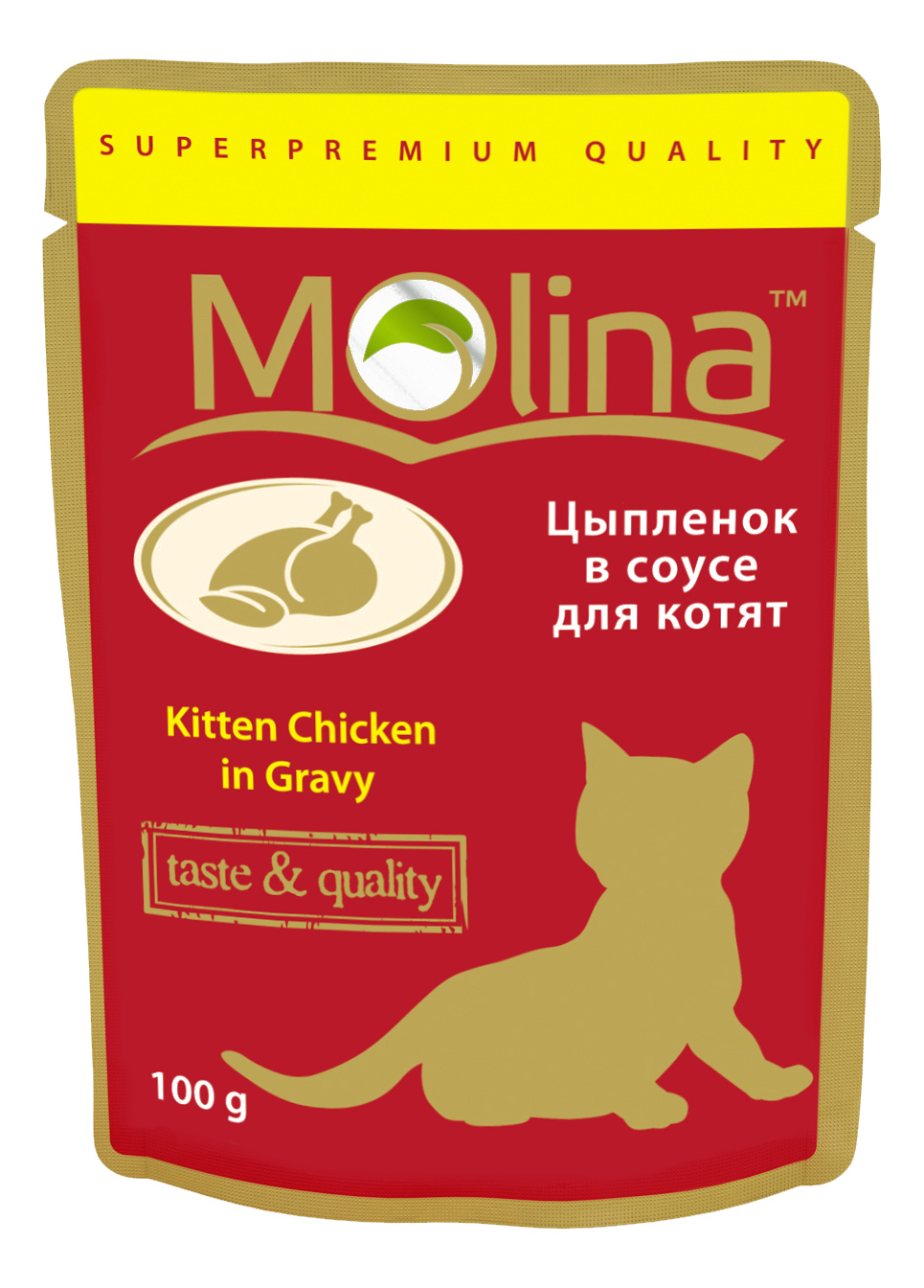 фото Влажный корм для котят molina, с цыпленком в соусе, 100г