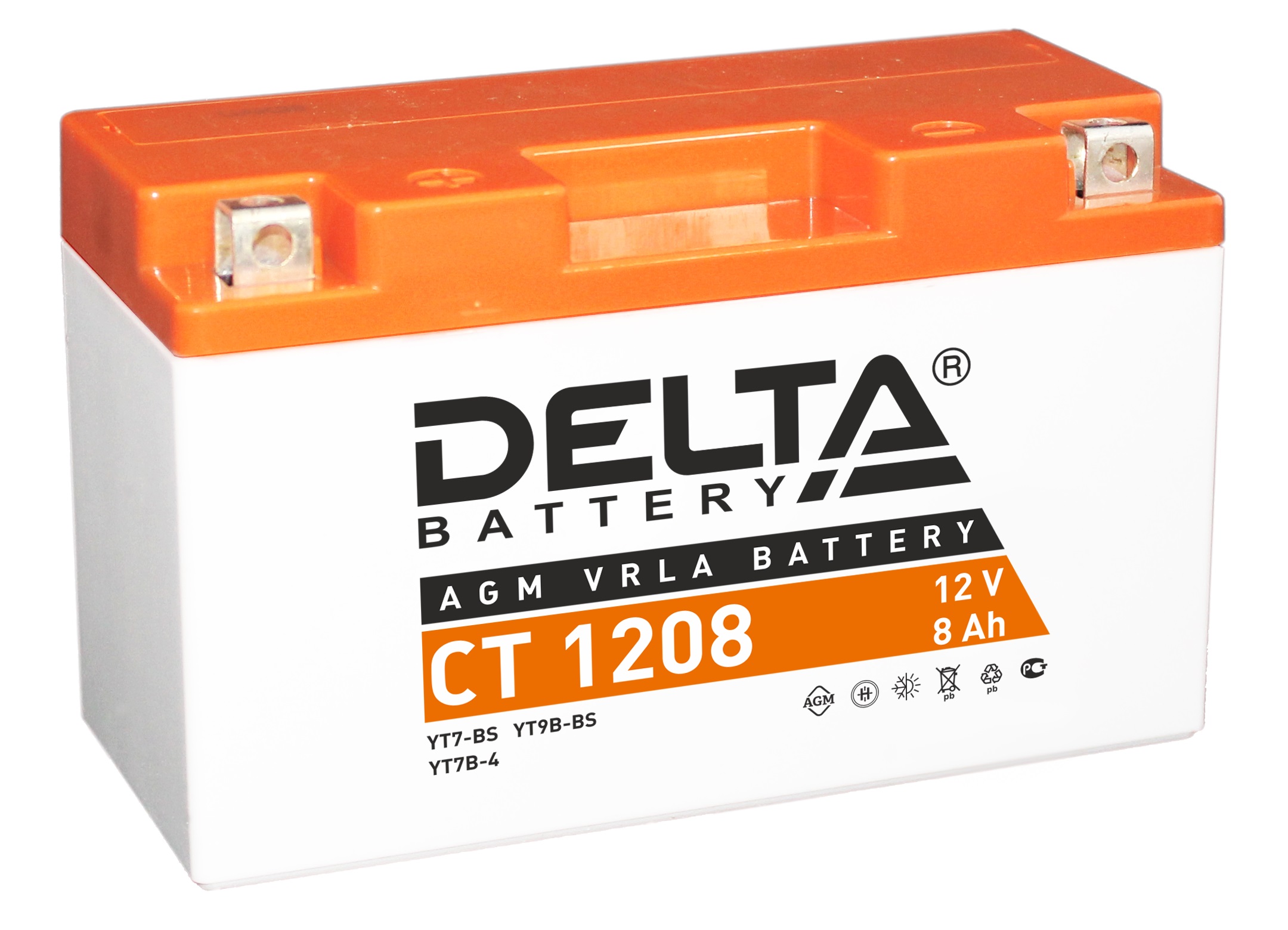 фото Аккумулятор автомобильный delta ct 1208 8 ач