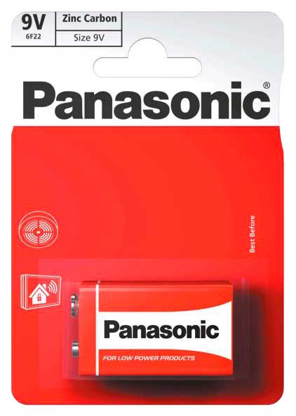 Батарейка Panasonic Zinc Carbon 6F22RZ 1 шт батарейка panasonic r03 aaa bl4 zinc carbon 1 5v 4 48 240