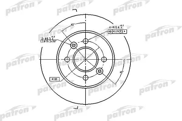 фото Тормозной диск patron pbd1030