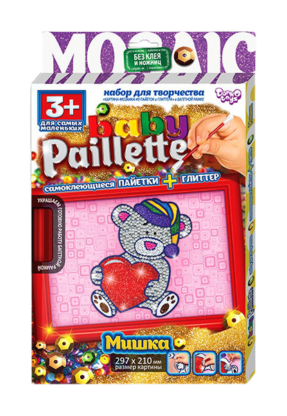 Набор для создания блестящих картинок Baby Paillette - Медвежонок  Данко Тойс / Danko Toys