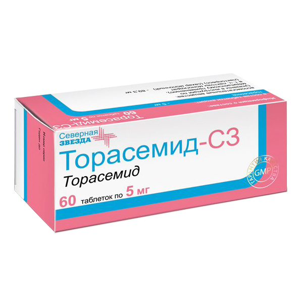 Купить Торасемид-СЗ таблетки 5 мг 60 шт., Северная Звезда