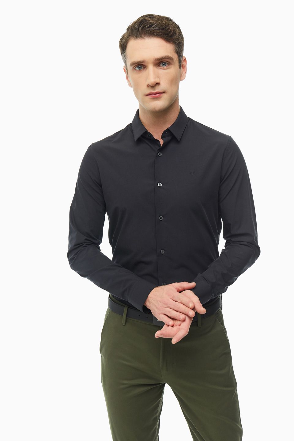 

Рубашка мужская Calvin Klein Jeans J30J314166.BAE0 черная S, Черный, J30J314166.BAE0