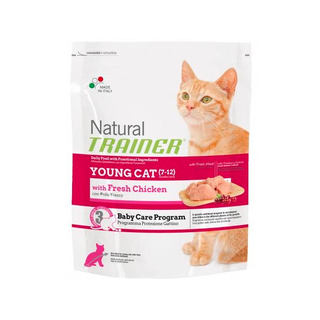 фото Сухой корм для котят trainer natural young cat, от 7 до 12 месяцев, курица, 1,5кг