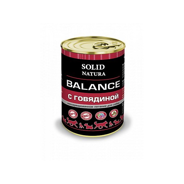 фото Консервы для собак solid natura balance, говядина, 340 г