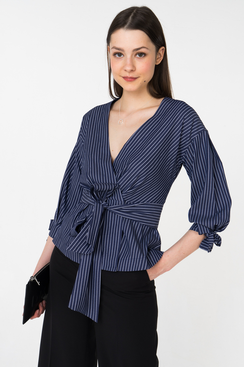 

Блуза женская Audrey right 180124-14933 синяя XS, 180124-14933