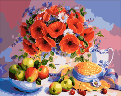 

Картина по номерам Paintboy GX 34474 Маки и яблоки 40*50, Маки и яблоки