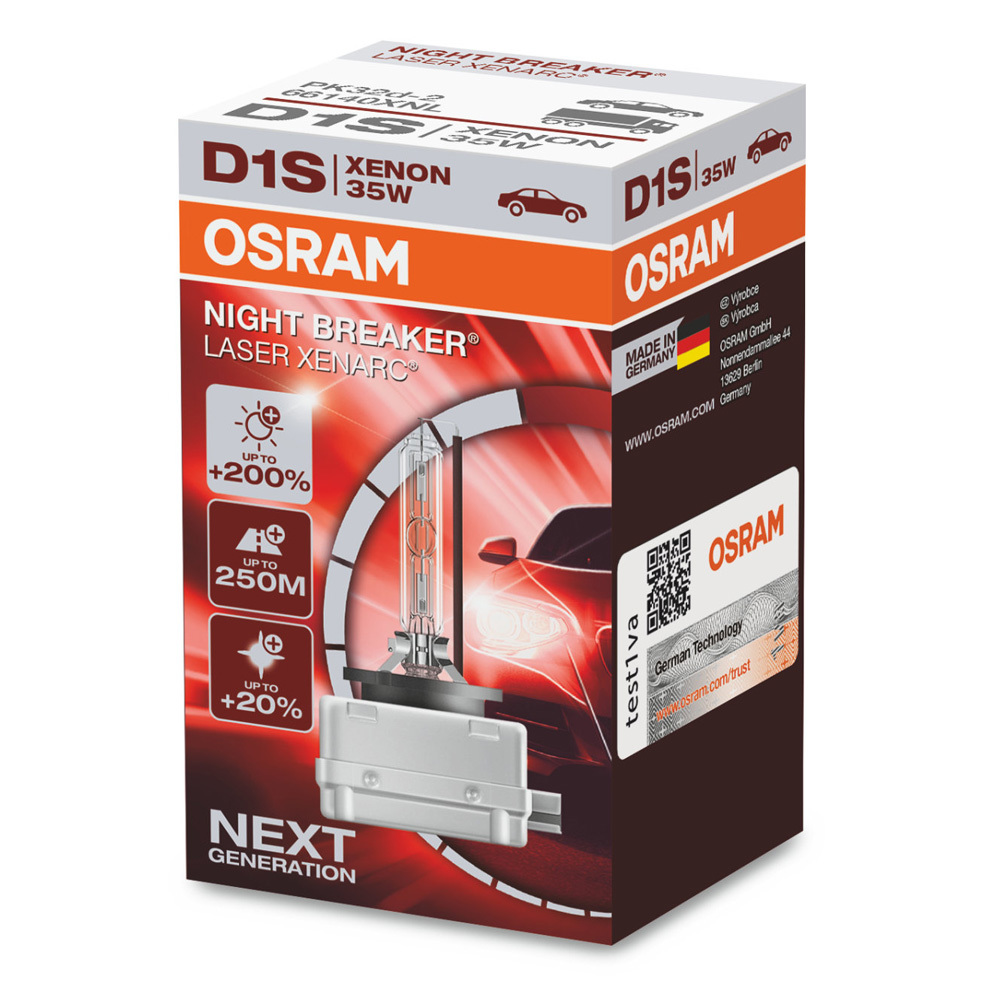 фото D1s (35w) лампа xenarc night breaker laser, двойная коробка osram арт. 66140xnl-hcb