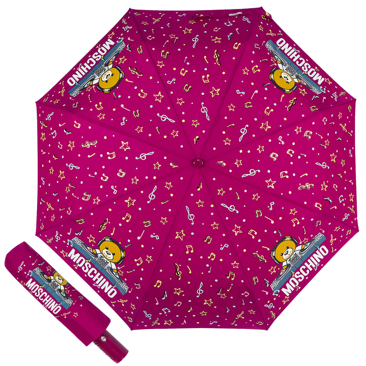 Зонт складной женский автоматический MOSCHINO 8069-OCX фиолетовый