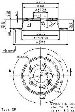 фото Тормозной диск brembo 08958011