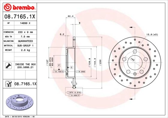 фото Тормозной диск brembo 08.7165.1x