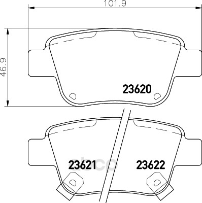 

Комплект тормозных колодок Hella 8DB355017331