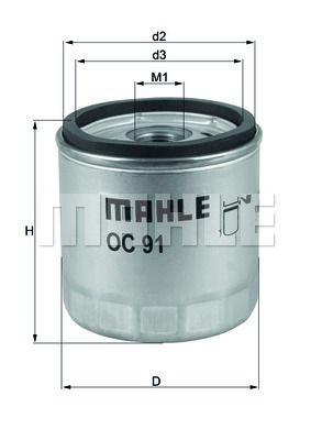 фото Фильтр масляный knecht oc 91 mahle/knecht