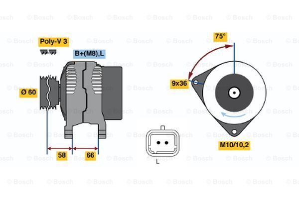 

Генератор BOSCH 0 986 045 261