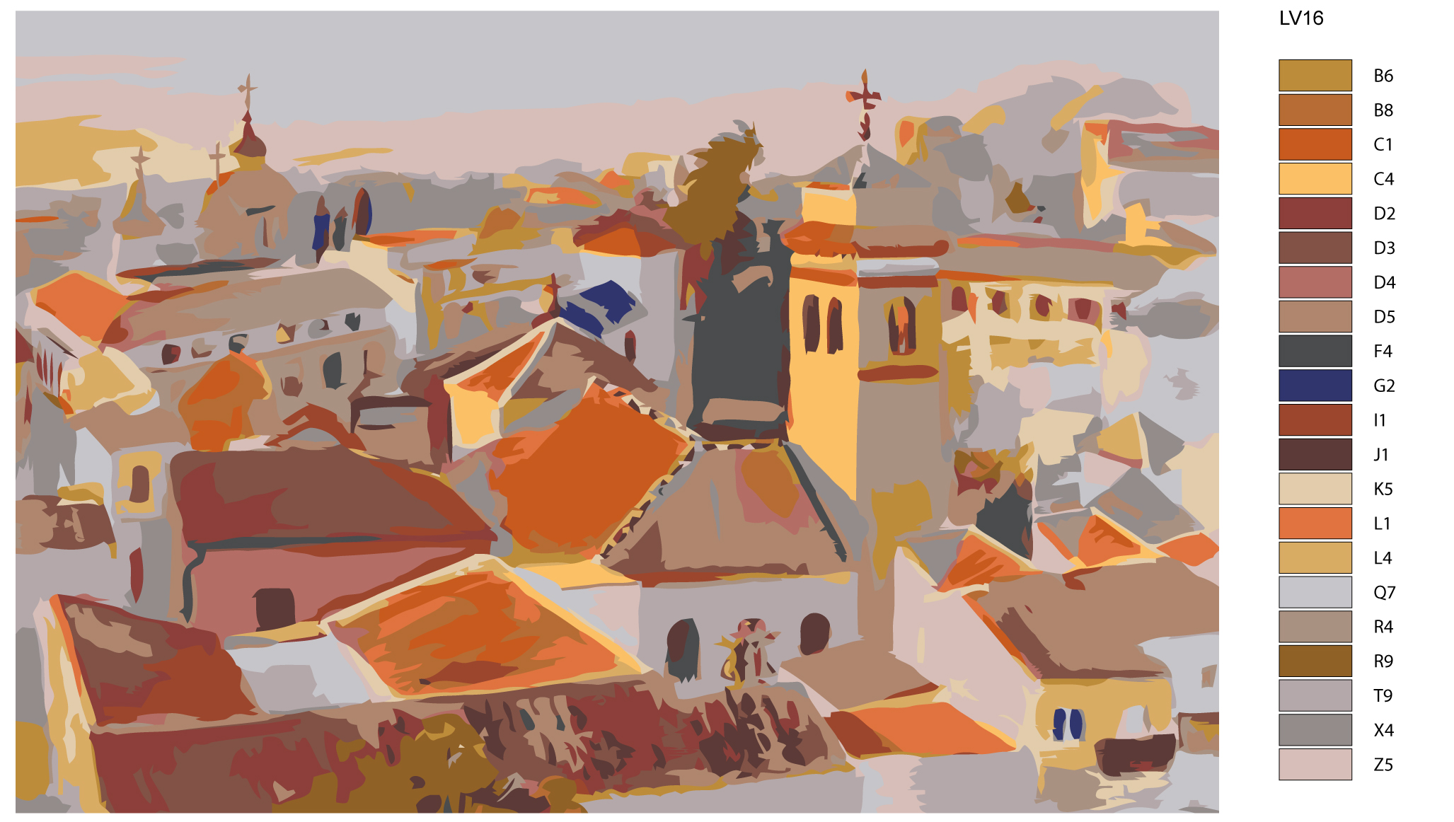 

Картина по номерам, 40 x 60, LV16, LV16