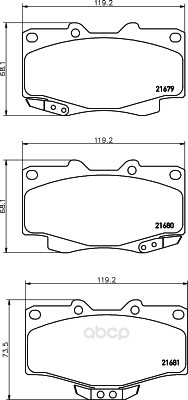 

Тормозные колодки дисковые HELLA 8DB355027161