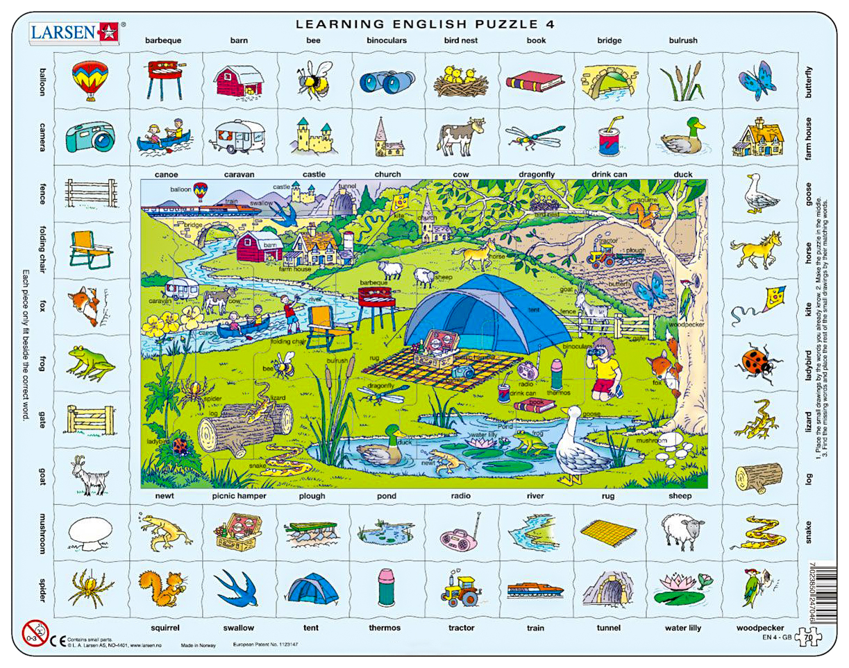 

Пазл Larsen 70 деталей, Изучаем английский