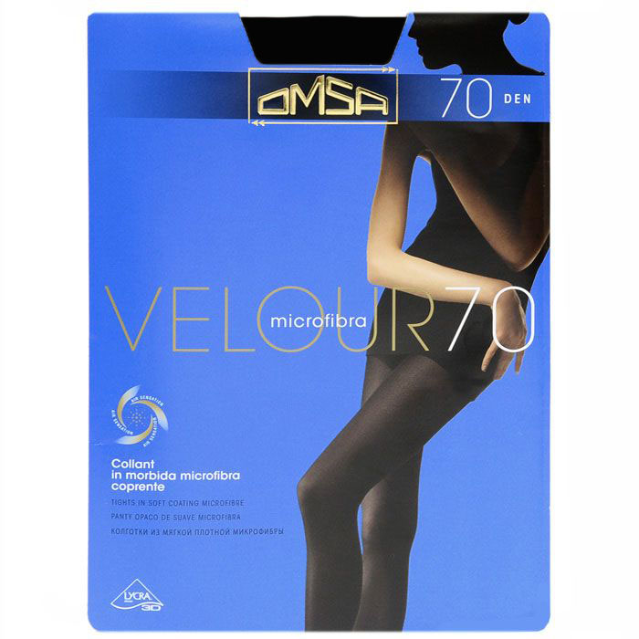 Колготки женские Omsa VELOUR черные 5 (XL)