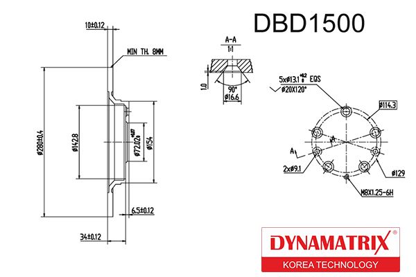 Тормозной диск DYNAMATRIX DBD1500