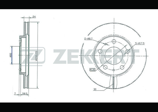 фото Тормозной диск zekkert bs-5153