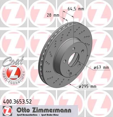 

Тормозной диск ZIMMERMANN 400.3653.52