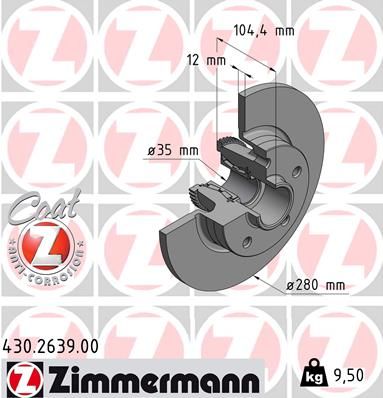 

Тормозной диск ZIMMERMANN 430.2639.00