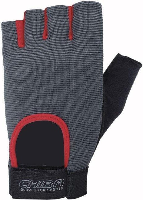 фото Перчатки для фитнеса chiba allround line fit, серый/красный, l