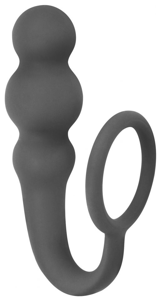 фото Эрекционное кольцо lola toys legend с анальным стимулятором серый