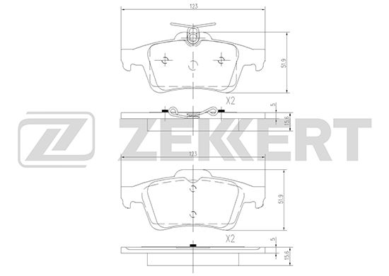 фото Комплект тормозных колодок, дисковый тормоз zekkert bs-1600