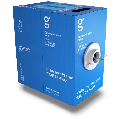 

Витая пара UTP 4 PR 24 AWG CAT5e, 0.51 mm 305 m PVC BC «GWire», Витая пара