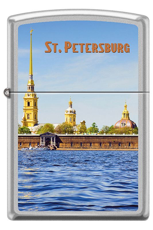 фото Бензиновая зажигалка zippo 205 peter paul satin chrome