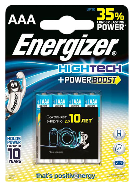 

Батарейка Energizer Power Boost Tech AAA-LR03 4 шт, High Tech AAA-LR03 4 шт